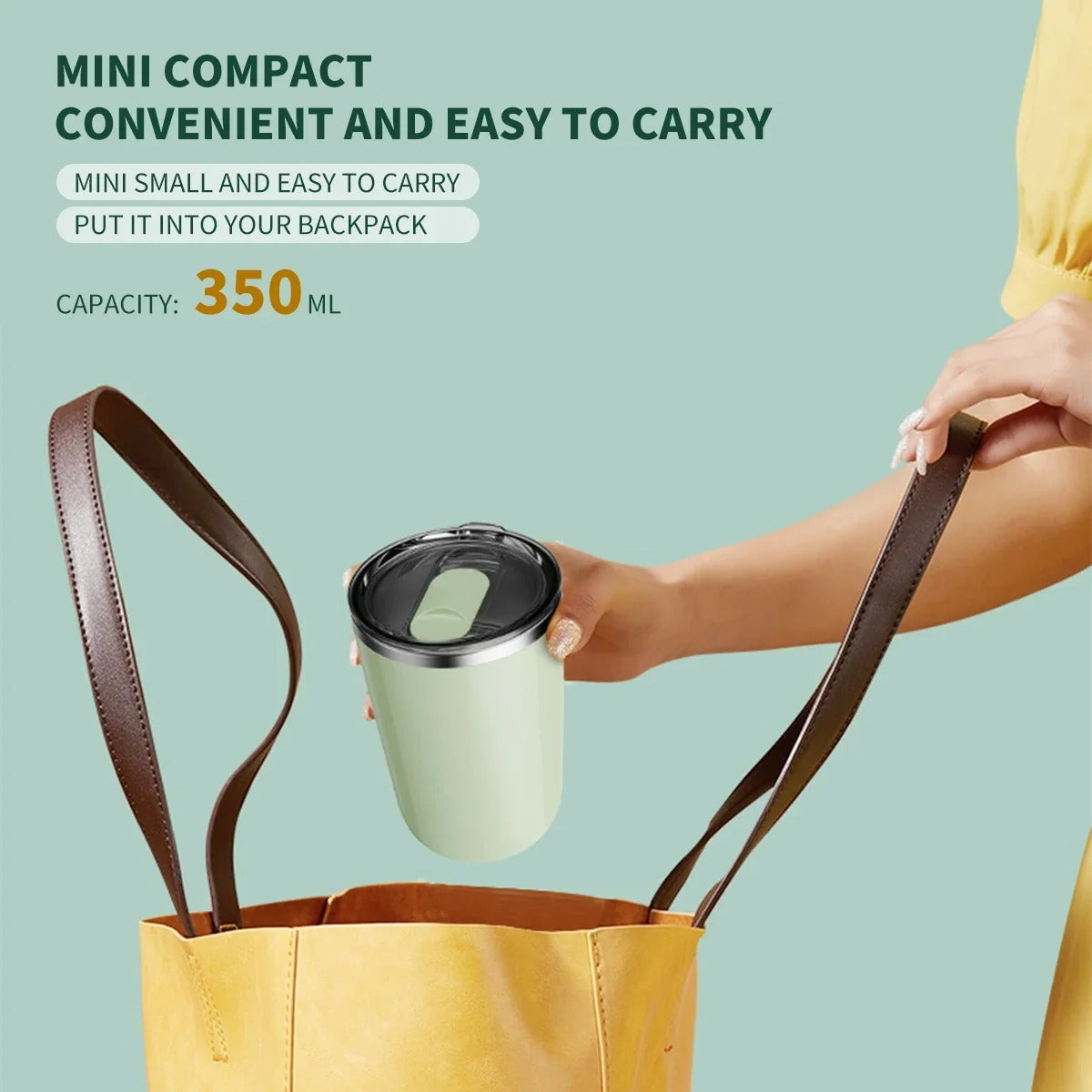 350ml Stainless Steel Automatic Self Stirring Mug Coffee Milk Juice Mixing Cup Magnetic Stirring Cup For Home Office And Travel (Random Color)