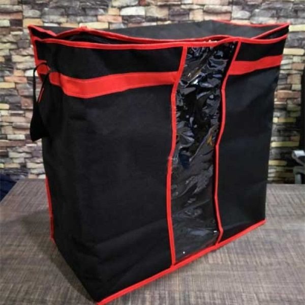 Black Storage Blanket Bag Organizer Folding Bag Organizer, Cloth Storage Boxes For Wardrobe. (Good Quality) - pack of 1
