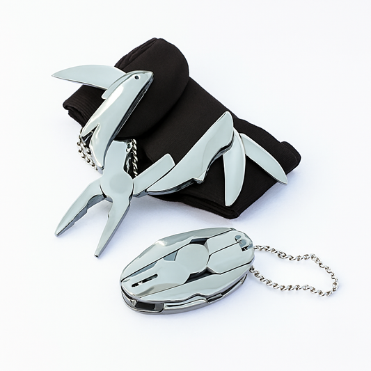 Stainless Steel Outdoor Portable Multitool Plier Knife Key Chain Screwdriver Mini Multi Tools With Leather Pouch For Camping, Hiking, And Everyday Use