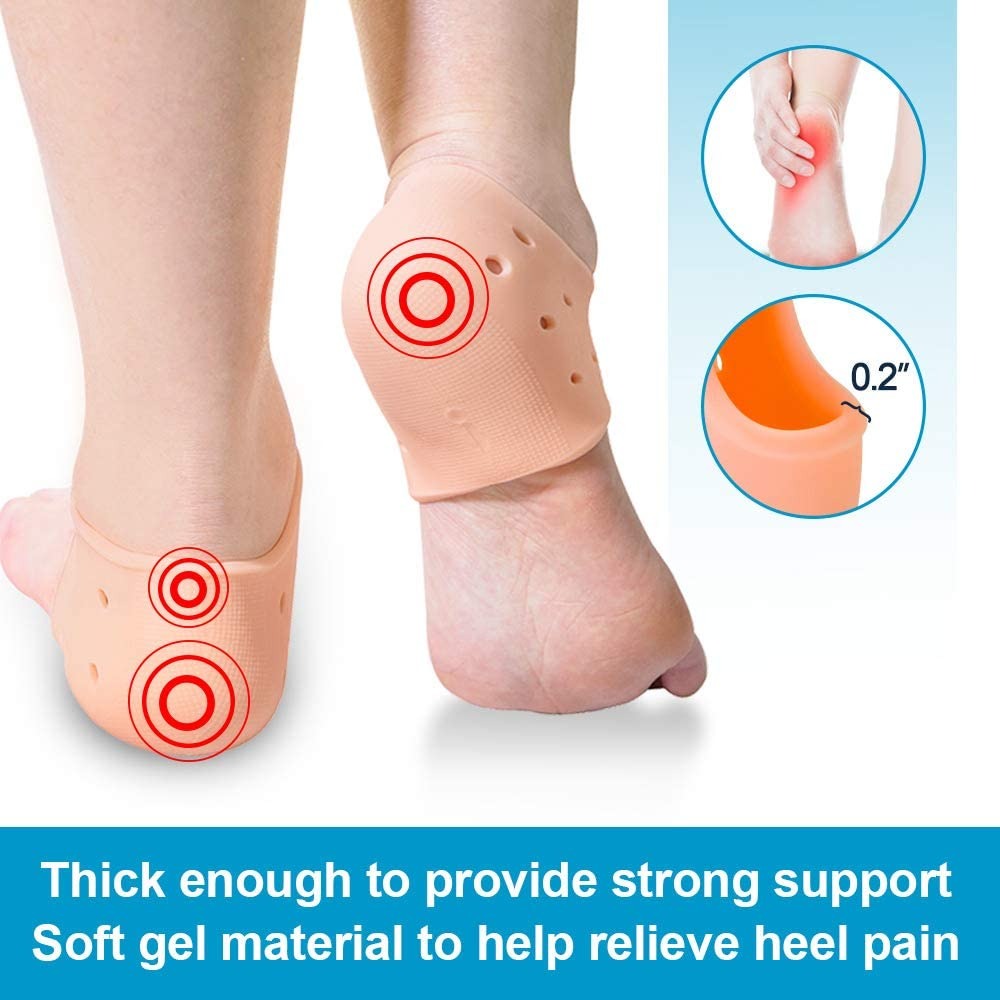 Silicone Heel Protector Sleeve for Cracked Heels & Pain Relief – Breathable & Cushioned Support
