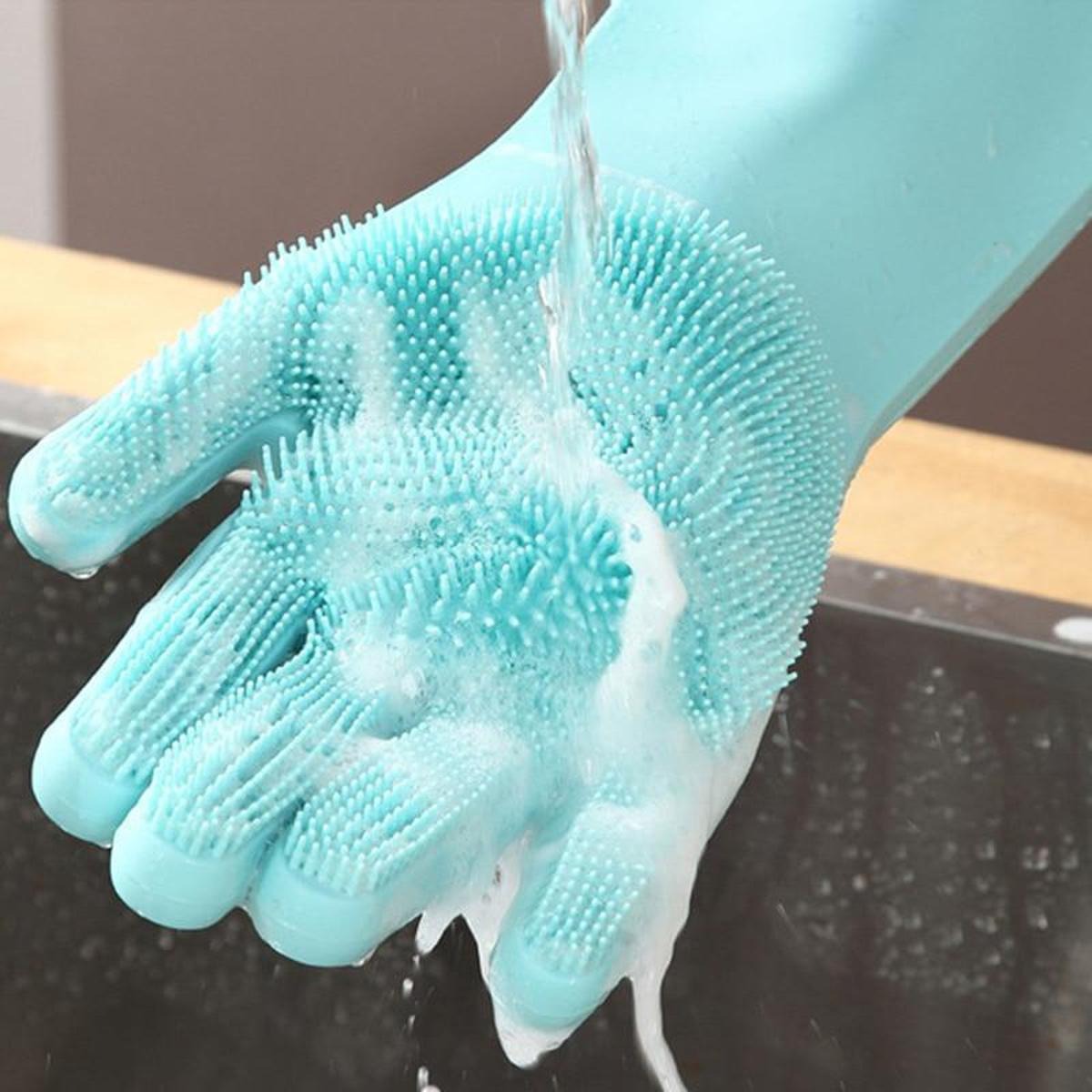 Silicone Dishwashing Gloves Durable Quality Comfortable Grip Reliable Performance Easy Cleaning (Random Colors)