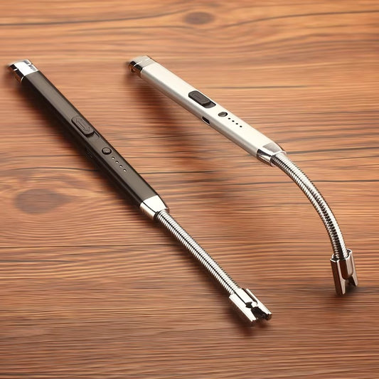 360° USB Rechargeable Kitchen Lighter – Flexible Neck, Safety Lock, Windproof & Eco-Friendly Design- Random color