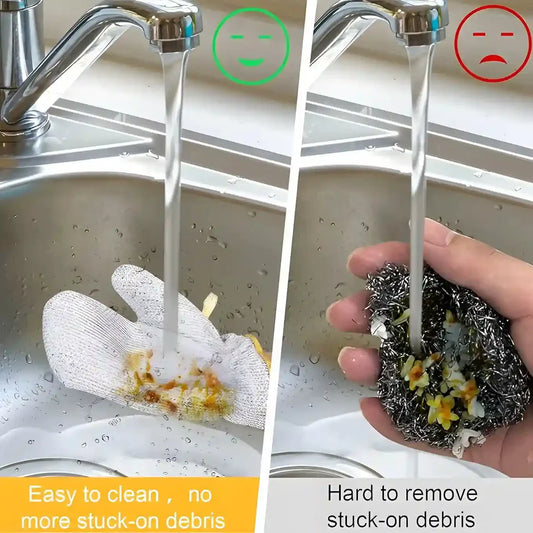 (2pcs) Wire Dishwashing Gloves | Dishwashing Rags For Wet And Dry Non-scratch Wire Dish Cloths For Washing Dishes, Kitchen (random color) - Pack of 2